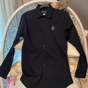 Mercedes Benz black button down shirt